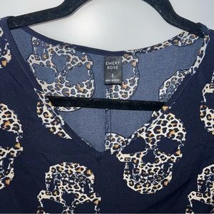 Emery Rose Silk Skull Dress